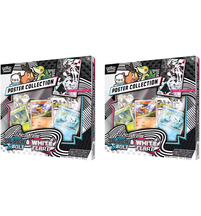 Pokémon Scarlet & Violet Black Bolt/White Flare Unova Poster Collection Box 2x Lot - vue 360
