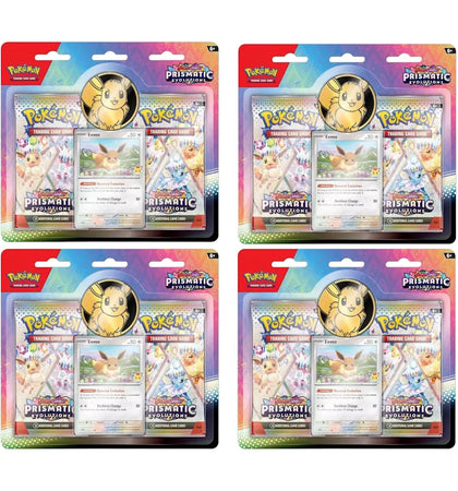 Pokémon Scarlet & Violet Prismatic Evolutions 2 Booster Pack Blister Box 4x Lot - authentic Pokemon product