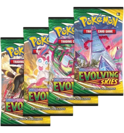 Pokémon Sword & Shield Evolving Skies Booster Pack 4x Lot (Artwork May Vary) - authentic Pokemon product