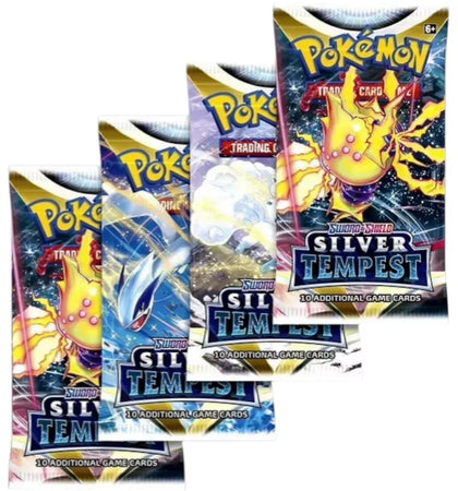 Pokémon Sword & Shield Silver Tempest Booster Pack 4x Lot (Artwork May Vary) - authentic Pokemon product