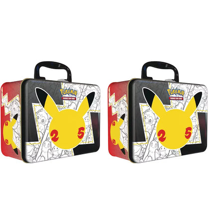 Pokémon TCG 25th Anniversary Celebrations Collector Chest Tin 2x Lot - authentic Pokemon product