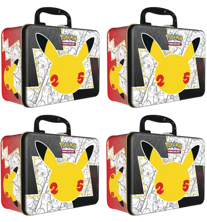 Pokémon TCG 25th Anniversary Celebrations Collector Chest Tin 4x Lot - authentic Pokemon product