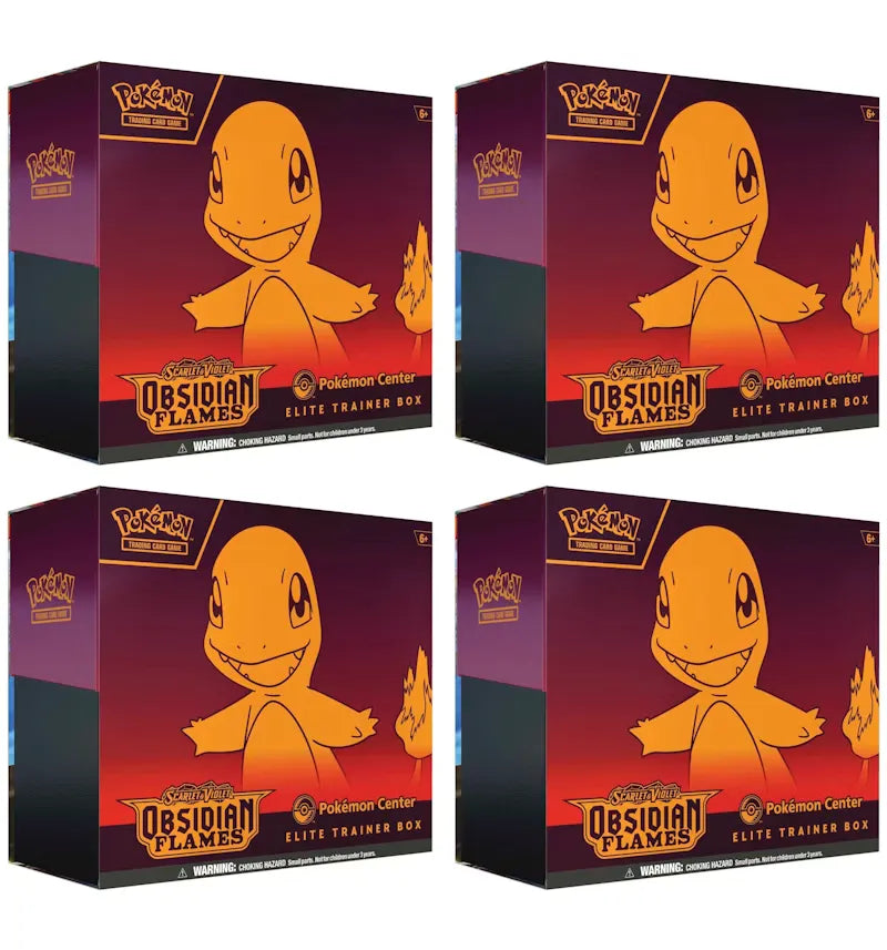 Pokémon TCG Scarlet & Violet Obsidian Flames Pokémon Center Elite Trainer Box 4x Lot - vue 360