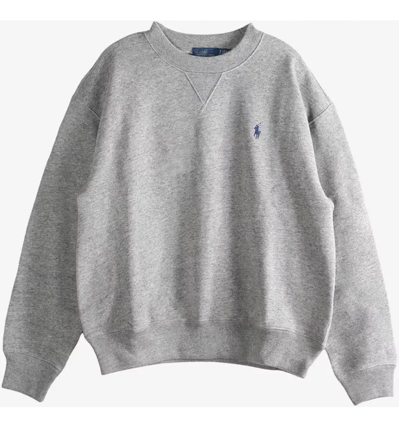Polo Ralph Lauren Arctic Fleece Knit Long Sleeve Crew Neck Sweatshirt Dark Vintage Heather - vue 360