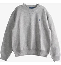 Polo Ralph Lauren Arctic Fleece Knit Long Sleeve Crew Neck Sweatshirt Dark Vintage Heather