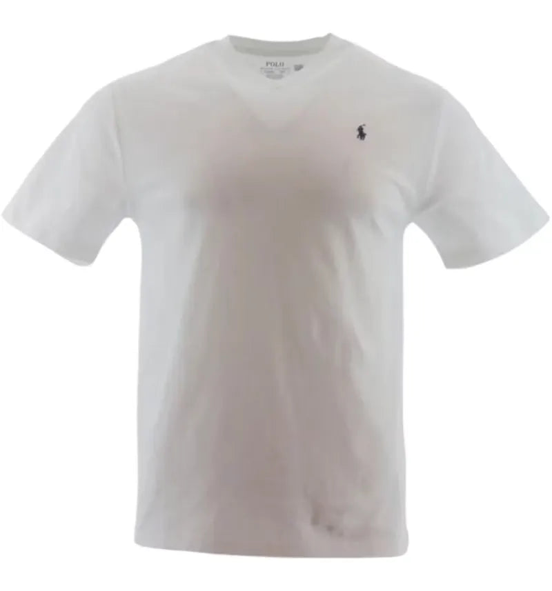 Polo Ralph Lauren Boys S/S Cotton Jersey V-Neck T-shirt White - vue 360