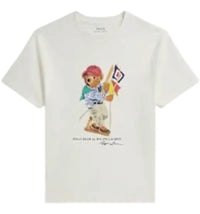 Polo Ralph Lauren Kids S/S Jersey Knit Novelty Sailing Bear Tee Bear Deckwash White