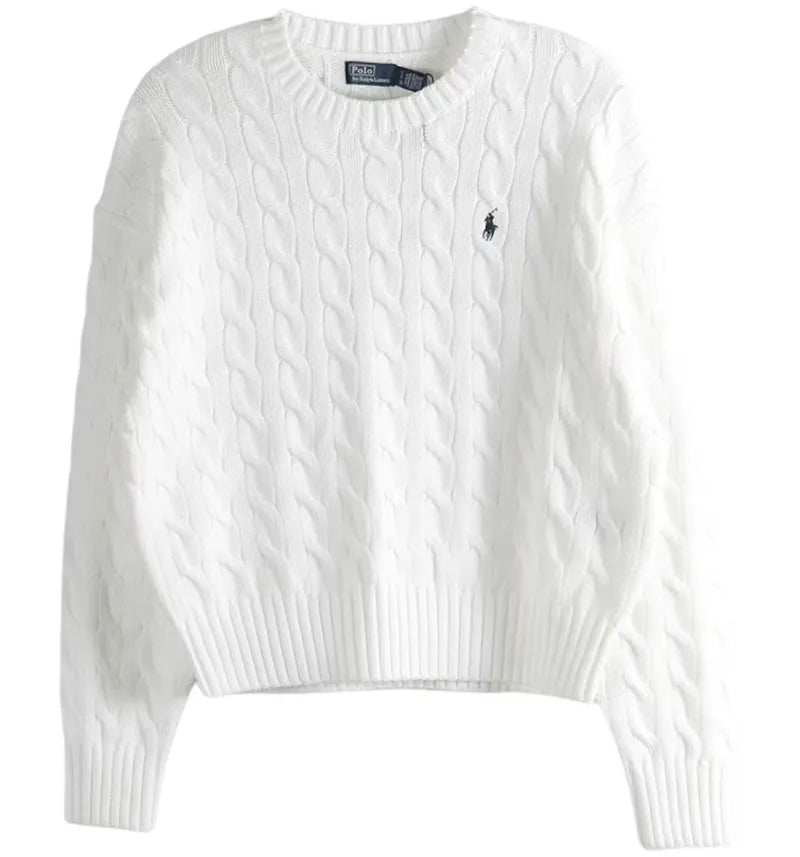 Polo Ralph Lauren Long Sleeve Crew Pullover Sweater White - vue 360