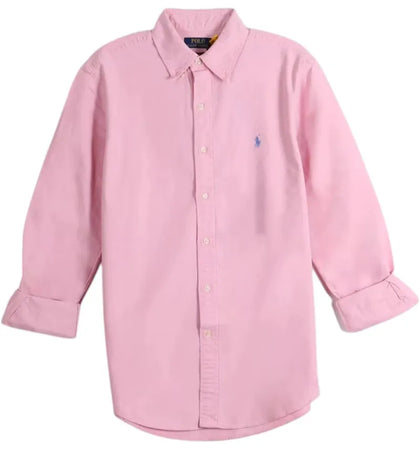 Polo Ralph Lauren Long-Sleeve Garment-Dyed Oxford Sport Shirt Carmel Pink - authentic Polo Ralph Lauren apparel