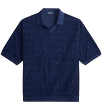 Polo Ralph Lauren Short-Sleeve Relaxed Fit Cable Terry Johnny Collar Polo Newport Navy