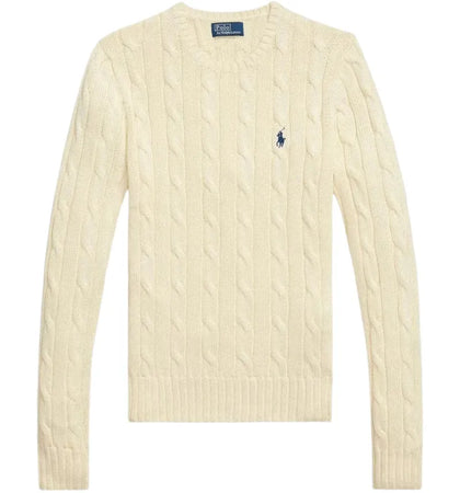 Polo Ralph Lauren Women's Pima Cotton Julianna Long Sleeve Pullover Parchment Cream - authentic Polo Ralph Lauren product