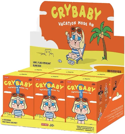 Pop Mart Crybaby Vacation Mode On Series Vinyl Plush Pendant Sealed Case (6 Blind Box) - authentic Pop Mart product