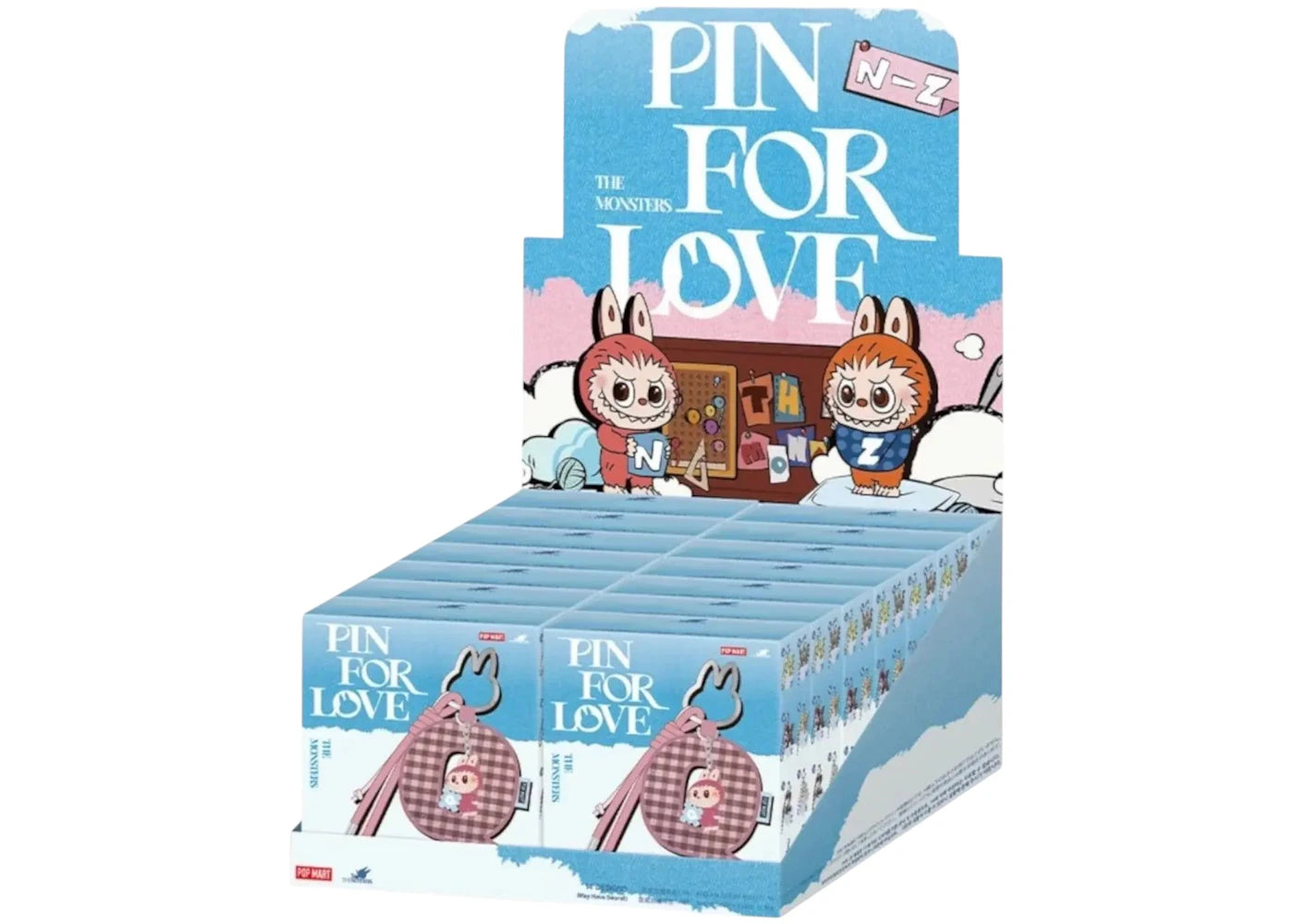 Pop Mart Labubu The Monsters Pin for Love Series Letter Pendant (N-Z) Sealed Case (14 Blind Box)