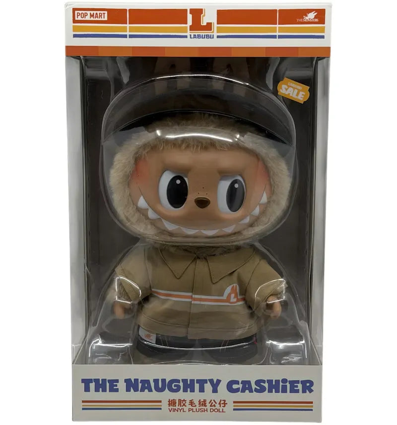 Pop Mart Labubu The Monsters The Naughty Cashier Vinyl Plush Doll 400% - vue 360