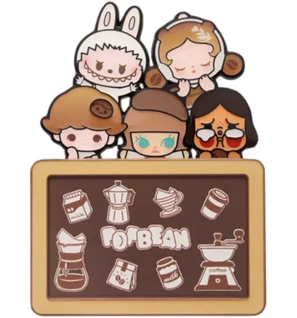 Pop Mart POP BEAN Coffee Factory Series Coffee Family Combo Secret Edition Fridge Magnet - authentic Pop Mart product