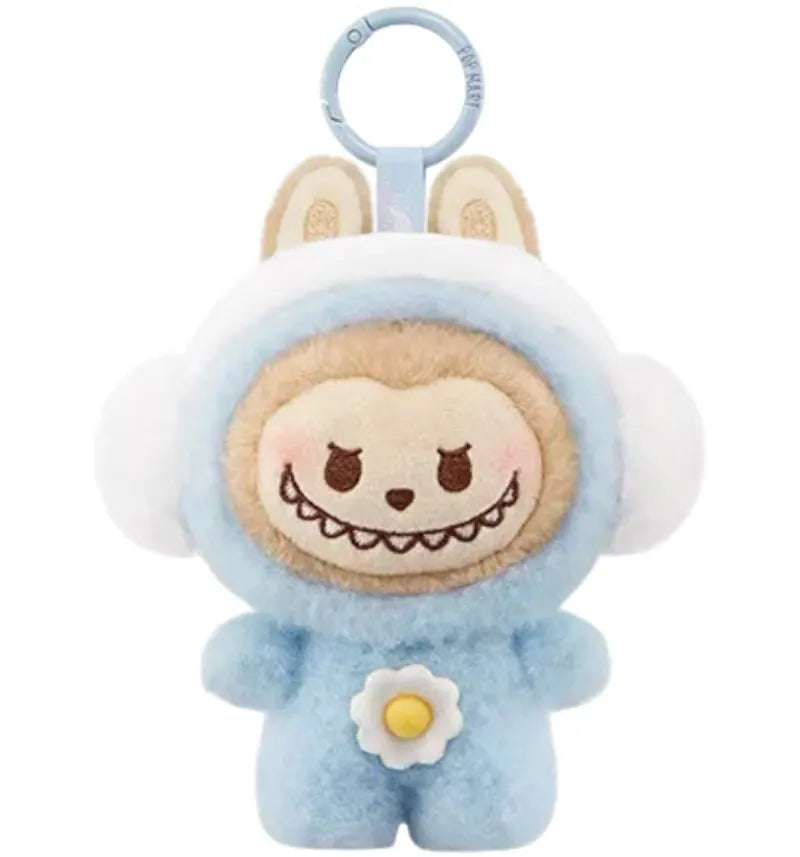 Pop Mart POP BEAN Fluffy & Cozy Series LABUBU Toasty Snow Baby Plush Pendant - vue 360