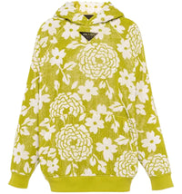 Prada Floral Print Hoodie Green White