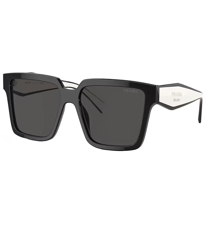 Prada Square Sunglasses Black (PR_24ZS_1AB5S0_56mm) - vue 360