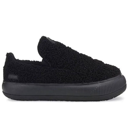Puma Suede Mayu Slip-On Teddy Black (Women's) - authentic Puma sneakers