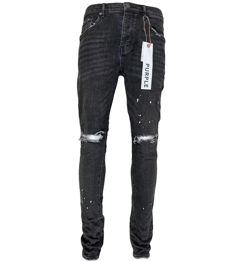 Purple Brand Black Over Spray Core Jeans Black - vue 360