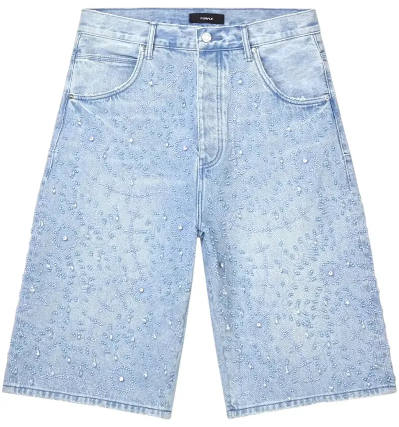 Purple Brand Embellished LT Short Light Indigo - vue 360