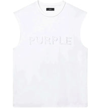 Purple Brand Textured Sleeveless Tee White