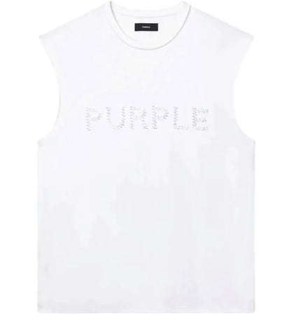 Purple Brand Textured Sleeveless Tee White - authentic Purple Brand product