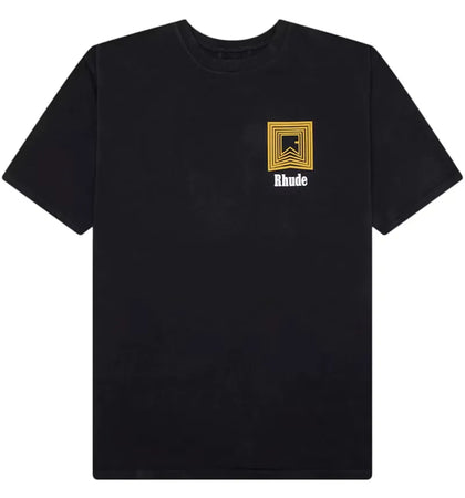 Rhude Chevron Logo Repeat Tee Black - authentic Rhude product