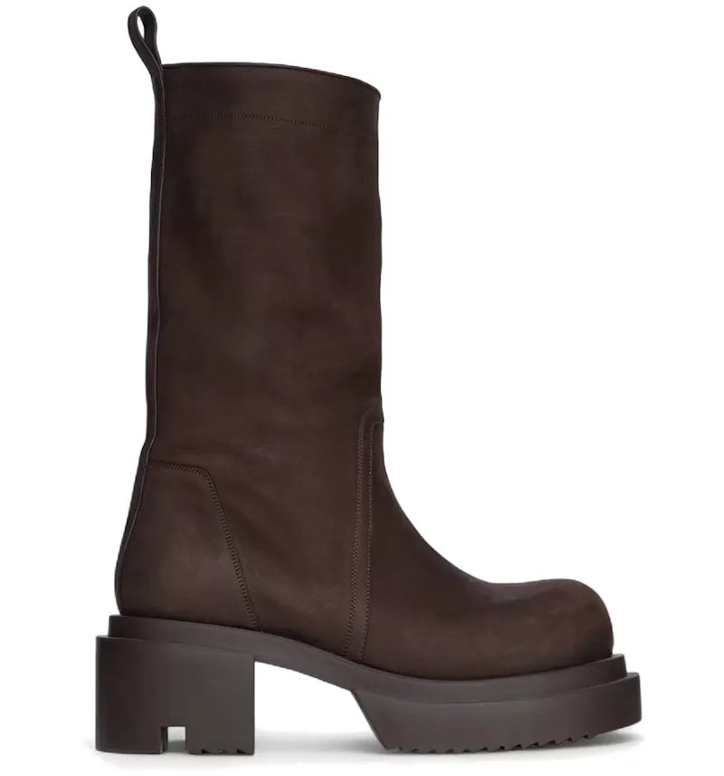 Rick Owens Concordians Calf Pull On Bogun Boot Brown - vue 360