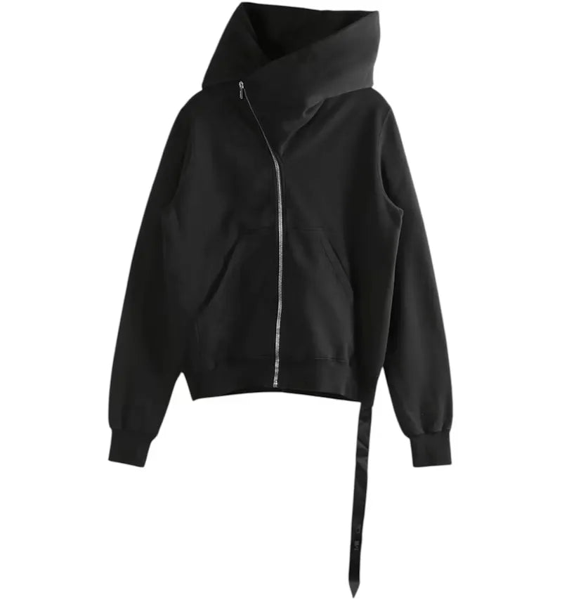 Rick Owens Drkshdw Felpa Mountain Hoodie Black - vue 360
