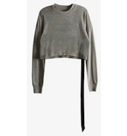 Rick Owens DRKSHDW LS Cropped Small Level T-shirt Melange Grey - authentic Rick Owens apparel