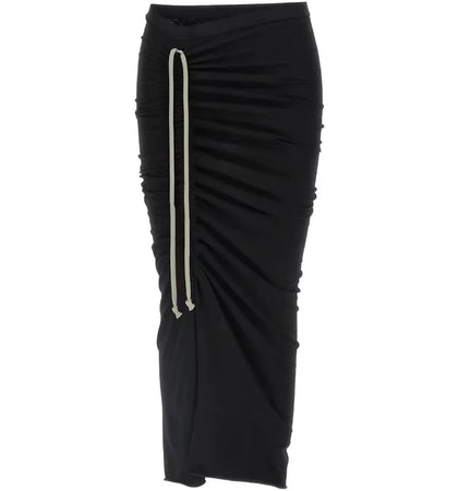 Rick Owens DRKSHDW Soft Edfu Knee Skirt Black - authentic Rick Owens product