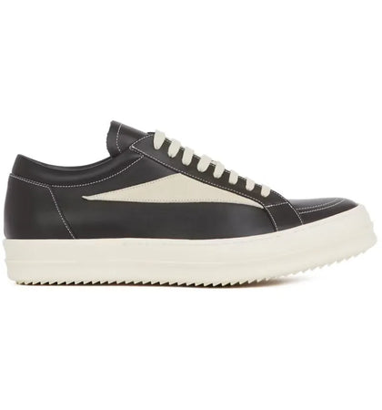 Rick Owens EDFU Vintage Sneaks Leather Black Milk White (Women's) - authentic Rick Owens sneakers