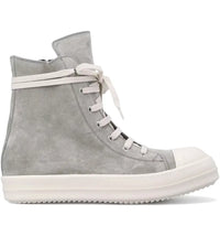 Rick Owens High Top Suede Sneakers Dark Pearl Milk