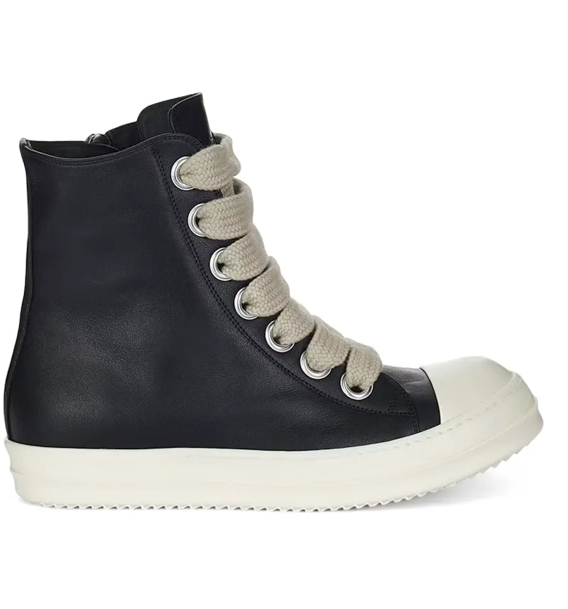 Rick Owens Jumbo Laced High Black Milk Leather (Women's) - vue 360