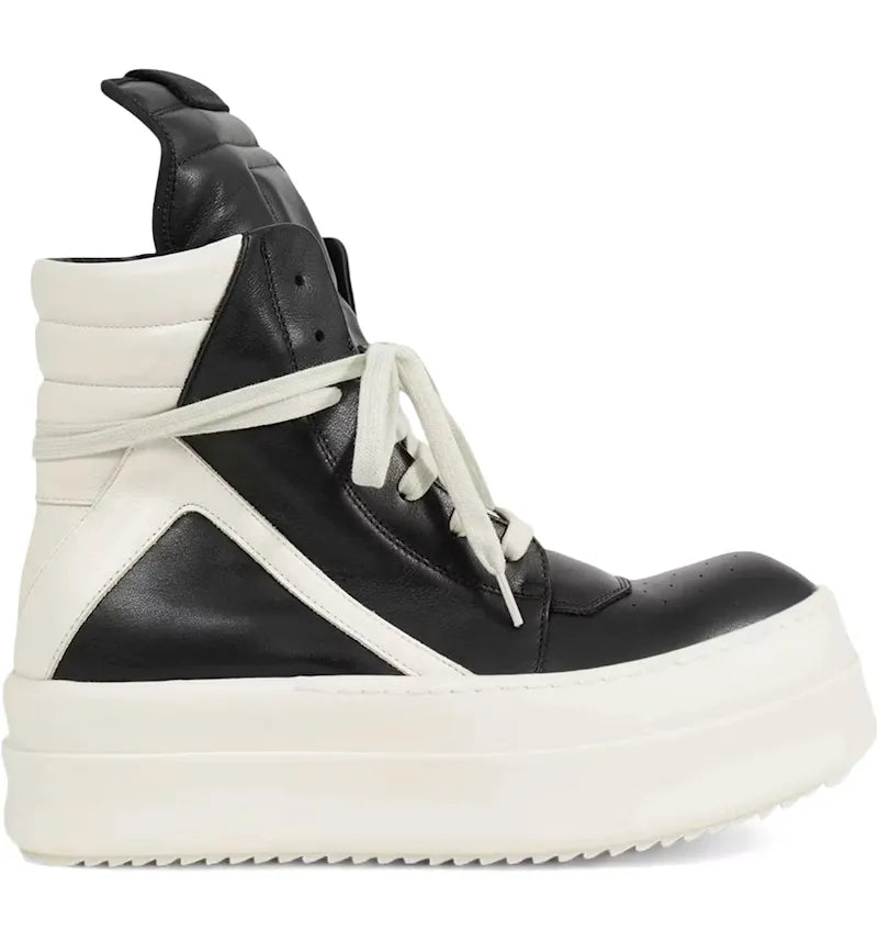 Rick Owens Mega Bumper Geobasket High Black Milk - vue 360