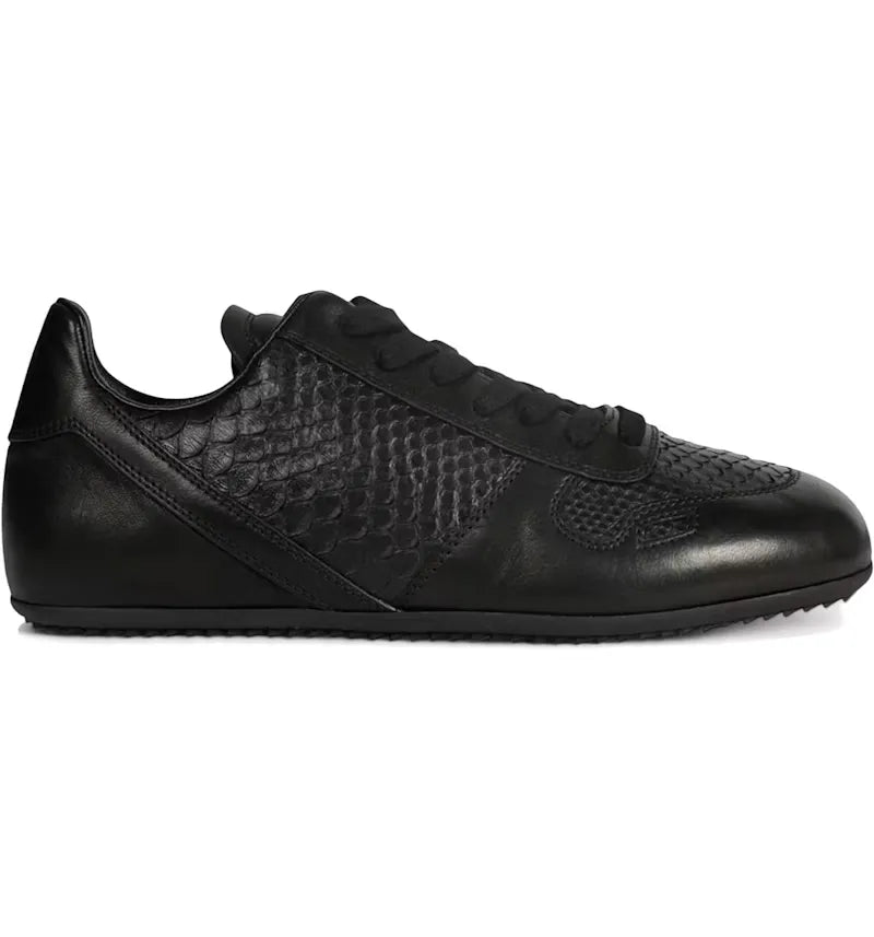 Rick Owens Minimal Sneaks Black Python Leather - vue 360