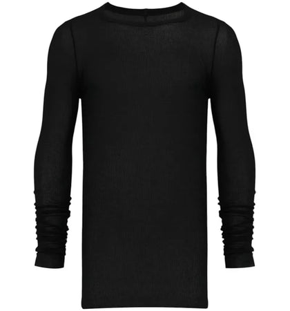 Rick Owens Rib LS T-shirt Black - authentic Rick Owens apparel