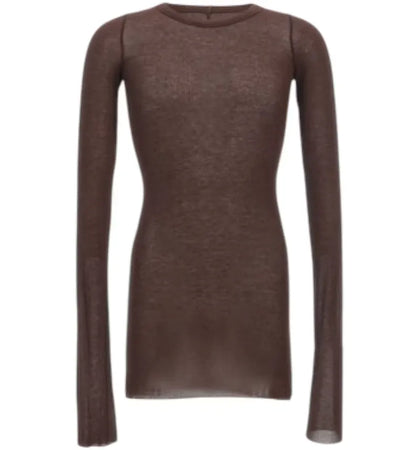 Rick Owens Rib LS T-shirt Mahogany - authentic Rick Owens apparel