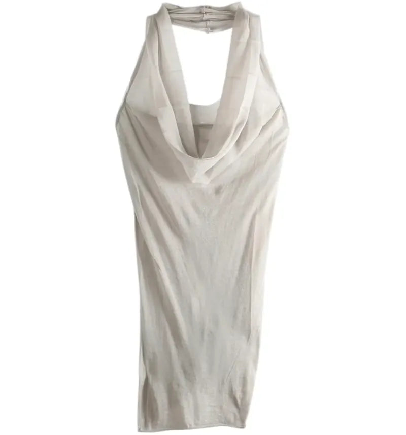 Rick Owens Women's Sunburn Halter Top Pearl - vue 360