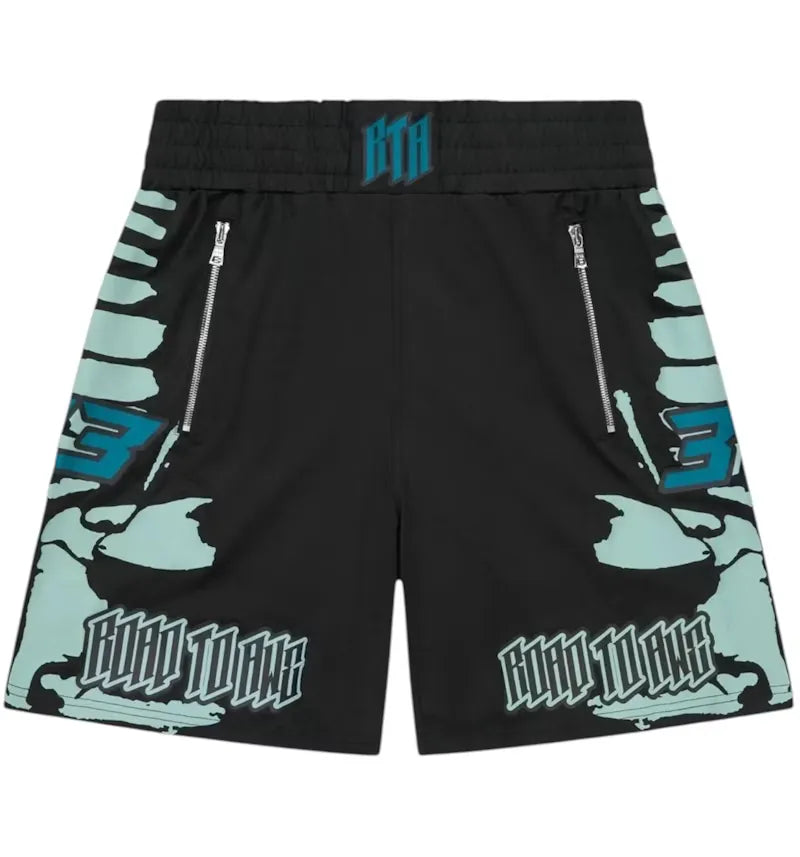 RtA Udo Boxing Black Light Teal Racing Short Light Teal - vue 360
