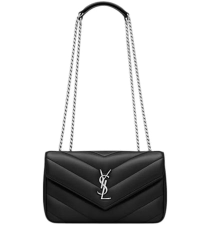 Saint Laurent Loulou Small In Pelle Di Agnello Trapuntata Silver-tone Black - authentic Saint Laurent product