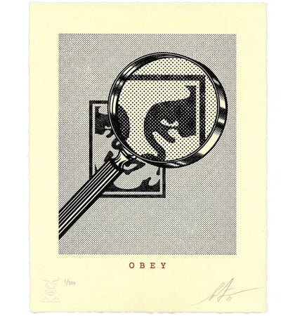 Shepard Fairey Obey Magnifying Glass Letterpress Print (SIgned, Edition of 350) - authentic Shepard Fairey product