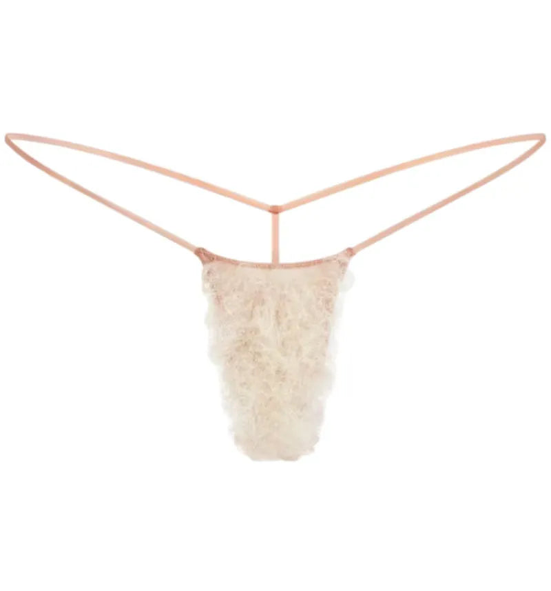 SKIMS Faux Hair Micro String Thong Sienna Blonde Curly - vue 360