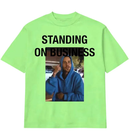 SKYLRK Justin Bieber Coachella 2026 Standing on Business T-shirt Bright Green - authentic SKYLRK apparel