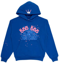 Sp5der Angel Number Hoodie Blue