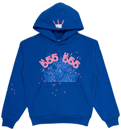 Sp5der Angel Number Hoodie Blue - authentic Sp5der apparel