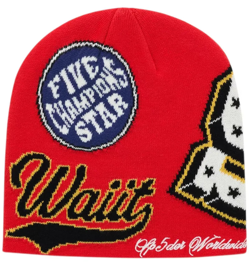 Sp5der District V Skully Beanie Red - vue 360