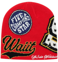 Sp5der District V Skully Beanie Red
