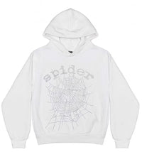 Sp5der OG Rhinestone Logo Hoodie White